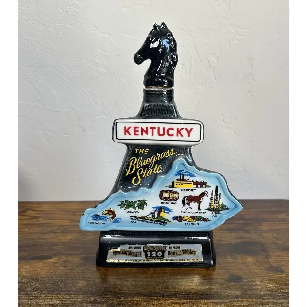 Jim Beam 1967 Kentucky Straight Bourbon Whiskey Bottle Kentucky State Empty